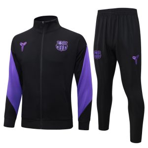 Conjunto Completo Ropa Deportiva Con Cremallera Larga Barcelona 2025 2026 Negro I Purpura