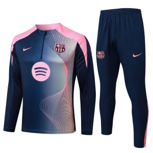Conjunto Completo Sudadera Entrenamiento Barcelona 2025 2026 Azul Marino I Rosa