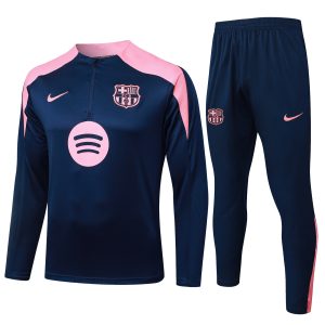 Conjunto Completo Sudadera Entrenamiento Barcelona 2025 2026 Azul Marino Rosa